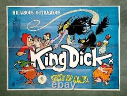 KING DICK (1973) v. Rare original UK quad movie poster Cartoon Porn Sex Comedy