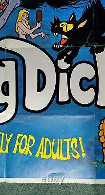 KING DICK (1973) v. Rare original UK quad movie poster Cartoon Porn Sex Comedy