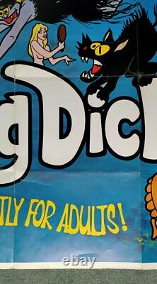 KING DICK (1973) v. Rare original UK quad movie poster Cartoon Porn Sex Comedy