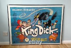 KING DICK (1973) v. Rare original UK quad movie poster Cartoon Porn Sex Comedy
