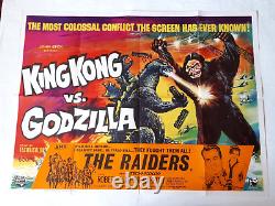 KING KONG VS GODZILLA 1962 1963 THE RAIDERS ORIGINAL POSTER UK QUAD 30x40