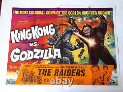 KING KONG VS GODZILLA 1962 1963 THE RAIDERS ORIGINAL POSTER UK QUAD 30x40