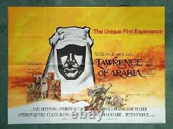 LAWRENCE OF ARABIA (1962, RR1970) original UK quad movie poster Peter O'Toole