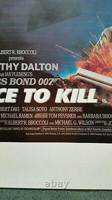 LICENCE TO KILL (1989) original UK rolled quad movie poster JAMES BOND 007