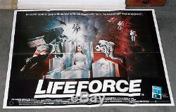 LIFEFORCE original 1985 RARE quad movie poster STEVEN RAILSBACK/MATHILDA MAY