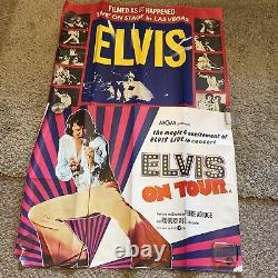 LIVE /ELVIS ON TOUR 1970's rare original UK movie Quad posters ELVIS PRESLEY