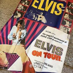 LIVE /ELVIS ON TOUR 1970's rare original UK movie Quad posters ELVIS PRESLEY