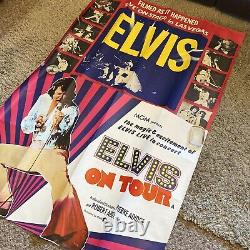 LIVE /ELVIS ON TOUR 1970's rare original UK movie Quad posters ELVIS PRESLEY