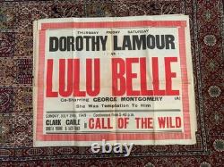 LULU BELLE 1949 Original UK Cinema Quad Poster Dorothy Lamour Clark Gable