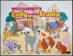 Lady and the Tramp ORIGINAL Quad Movie Film Cinema Poster Walt Disney RR