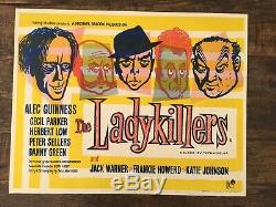 Ladykillers vintage Ealing film movie advertising U. K. H/s quad art poster 1955
