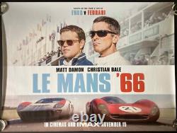 Le Mans'66 Ford v Ferrari Original Quad Movie Poster Matt Damon Christian Bale