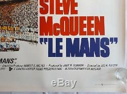 Le Mans, Original 1971 British Quad Movie Film Cinema Poster, Steve McQueen