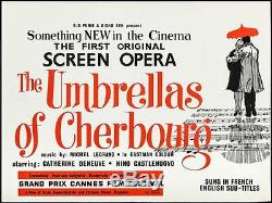 Les PARAPLUIES DE CHERBOURG UMBRELLAS OF British Quad movie poster 30x40 DENEUVE