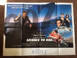 Licence to Kill James Bond 007 UK Quad Film Poster 1989 Timothy Dalton