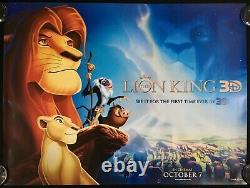 Lion King Original Quad Sheet Movie Poster Walt Disney 3D Re-release 2011