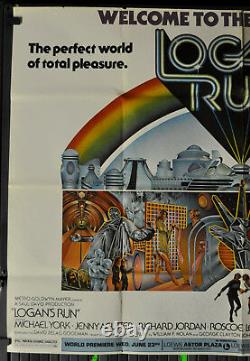 Logan's Run 1976 Original 45x60 Subway Movie Poster Michael York Farrah Fawcett