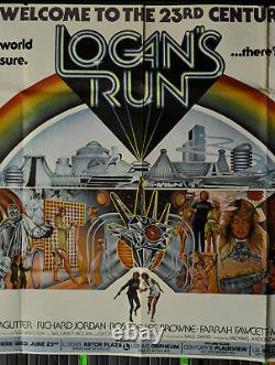 Logan's Run 1976 Original 45x60 Subway Movie Poster Michael York Farrah Fawcett