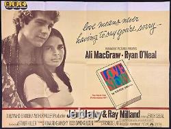 Love Story Original Quad Movie Film Cinema Poster Ali McGraw Ryan O'Neal 1970
