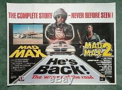 MAD MAX / MAD MAX 2 (1980s d/b) original UK quad movie poster Road Warrior