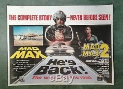 MAD MAX / MAD MAX 2 original UK quad d/b movie poster Mel Gibson Road Warrior