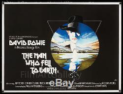 MAN WHO FELL TO EARTH'76 UK Quad poster L/B Nic Roeg David Bowie filmartgallery