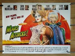 MARS ATTACKS! (1996) original rare ROLLED DOUBLE-SIDED UK 30x40 quad poster