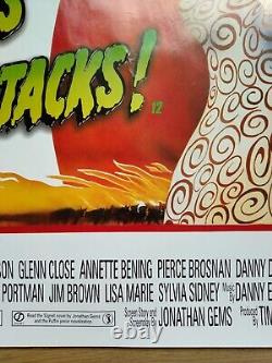 MARS ATTACKS! (1996) original rare ROLLED DOUBLE-SIDED UK 30x40 quad poster