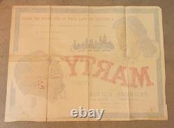 MARTY 1955 Original UK Quad Cinema Poster Ernest Borgnine Pre-Oscar