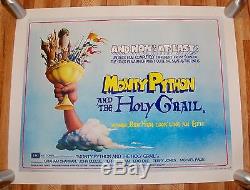 MONTY PYTHON AND THE HOLY GRAIL 1975 BRITISH QUAD LINEN BACKED MOVIE POSTER 50th