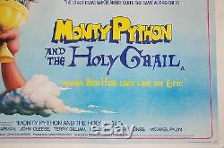 MONTY PYTHON AND THE HOLY GRAIL 1975 BRITISH QUAD LINEN BACKED MOVIE POSTER 50th
