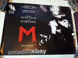 M original POSTER BFI UK QUAD 30x40 RE-RELEASE 2014 FRITZ LANG PETER LORRE