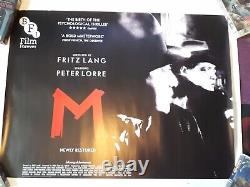 M original POSTER BFI UK QUAD 30x40 RE-RELEASE 2014 FRITZ LANG PETER LORRE