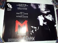 M original POSTER BFI UK QUAD 30x40 RE-RELEASE 2014 FRITZ LANG PETER LORRE