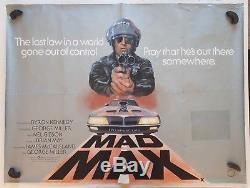 Mad Max, Original 1979 British Quad Film Movie Cinema Poster, Mel Gibson