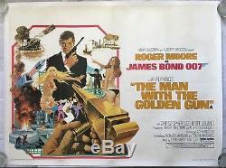 Man with the Golden Gun, James Bond, Original 1974 Quad Linen Film Movie Poster