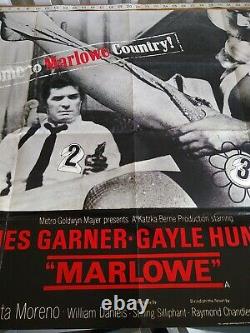 Marlowe James Garner 1969 UK Movie Quad Poster 30x40 + Lobby Cards EX