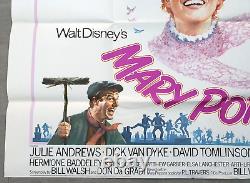 Mary Poppins Original Quad Movie Cinema Poster Julie Andrews Disney 1970s RR