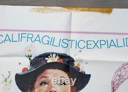 Mary Poppins Original Quad Movie Cinema Poster Julie Andrews Disney 1970s RR