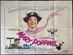Mary Poppins Original Quad Movie Film Cinema Poster Julie Andrews Disney 1970sRR
