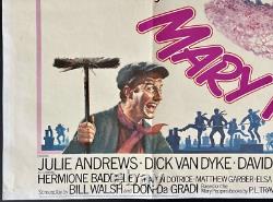 Mary Poppins Original Quad Movie Film Cinema Poster Julie Andrews Disney 1970sRR