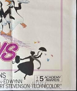 Mary Poppins Original Quad Movie Film Cinema Poster Julie Andrews Disney 1970sRR