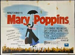 Mary Poppins Original Quad Movie Poster 1980s RR Julie Andrews Walt Disney
