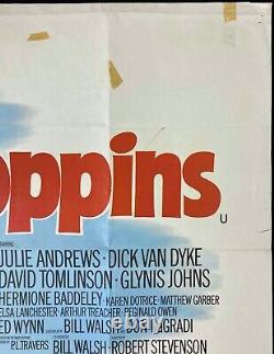 Mary Poppins Original Quad Movie Poster 1980s RR Julie Andrews Walt Disney