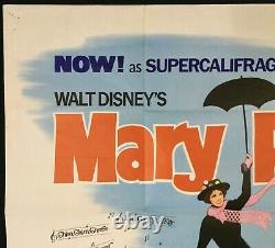 Mary Poppins Original Quad Movie Poster Rerelease Julie Andrews Walt Disney 1964