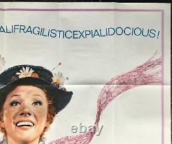 Mary Poppins Original UK Double Quad Movie Poster Julie Andrews Walt Disney RR