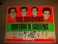 Mega Rare UK Quad film poster Rhythm n Greens The Shadows + lobby cards