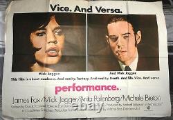 Mick Jagger Performance Original Uk Quad Film Movie Poster 1970 Rolling Stones