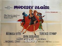 Modesty Blaise Original British Movie Quad Poster 1966 Terence Stamp Bob Peak