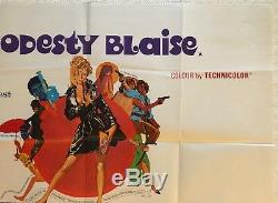 Modesty Blaise Original British Movie Quad Poster 1966 Terence Stamp Bob Peak